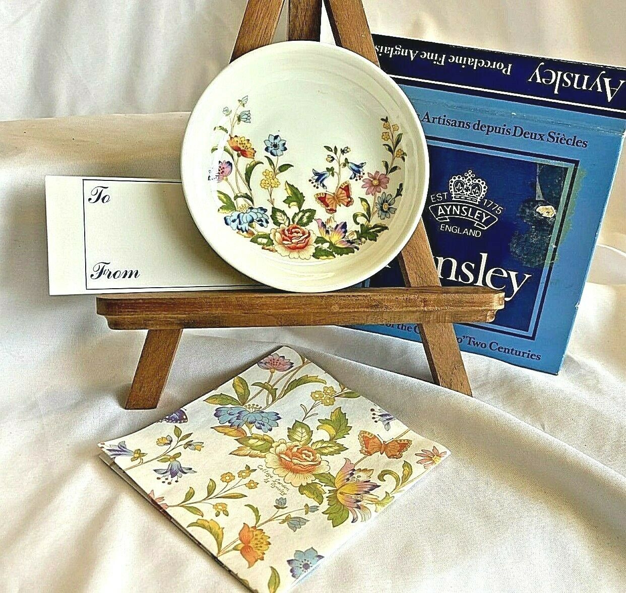 Aynsley England Bone China Cottage Garden 870 Plate Bowl Gift Set - New In Box