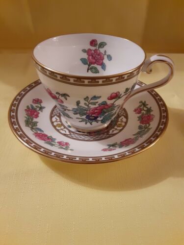 Vintage Aynsley Bone China Teacup And Saucer Indian Tree