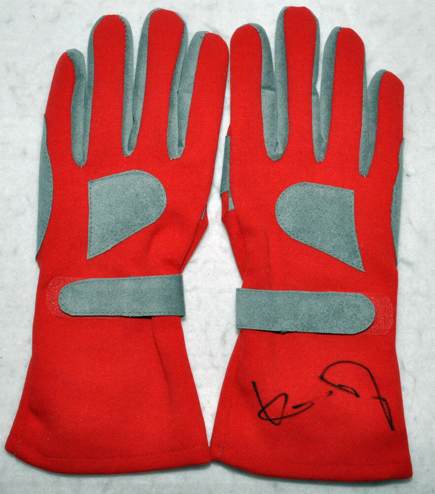 Keke Rosberg Signed Red Racing Gloves Pair With Proof