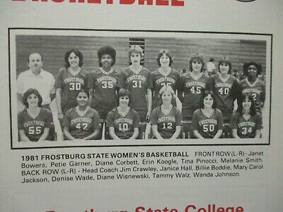 1981 Frostburg State Women's Basketball Program(w/jim Crawley/erin Koogle)