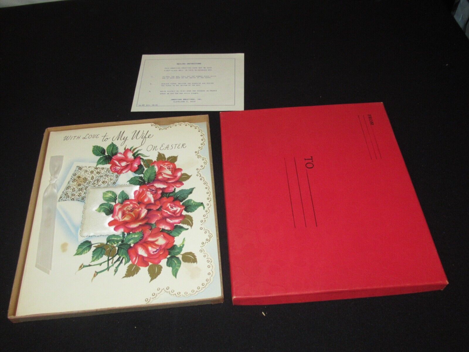 Vintage Easter Wife Greeting Card American Greeting 50's W/ Box (q84