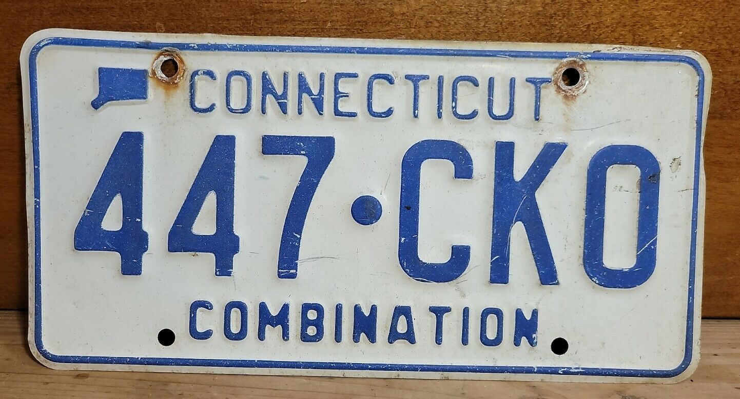 Vintage (1990 Run) Connecticut Combination License Plate - 447-cko