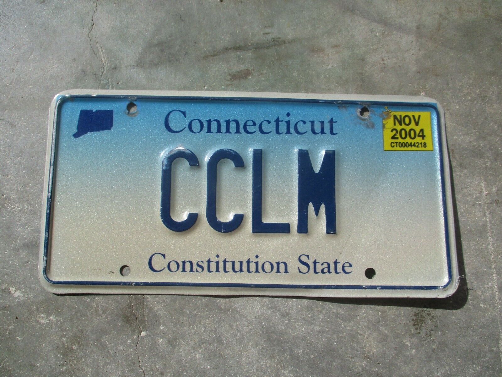 Connecticut 2004 Vanity License Plate  #    Cclm