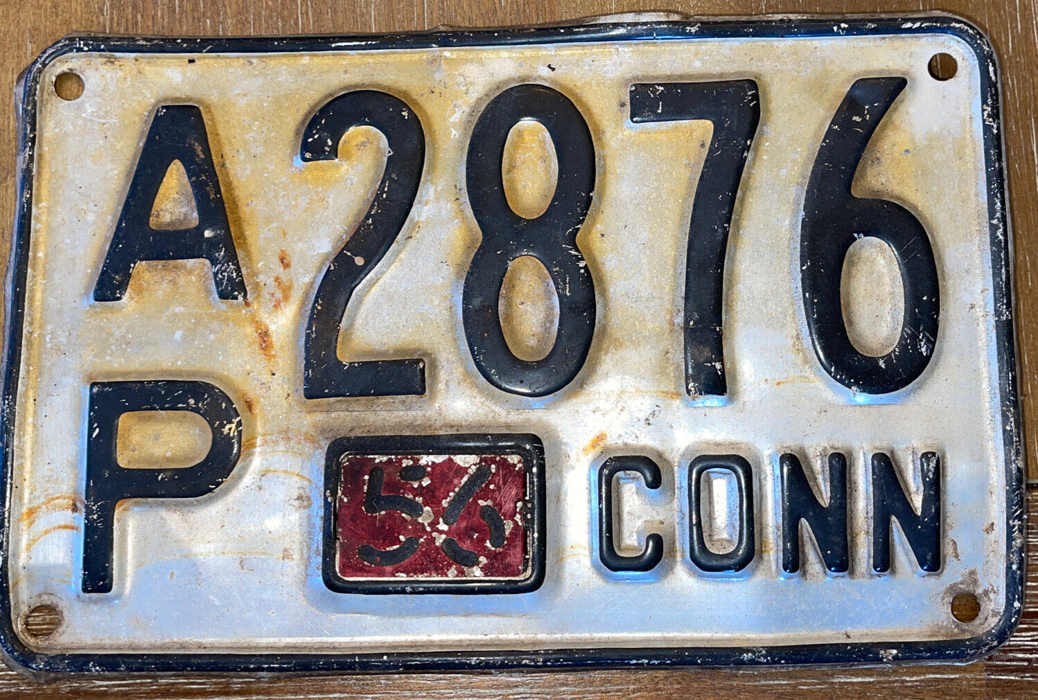 1956 Connecticut License Plate Pair Plates All Original Ford Chevrolet Dodge