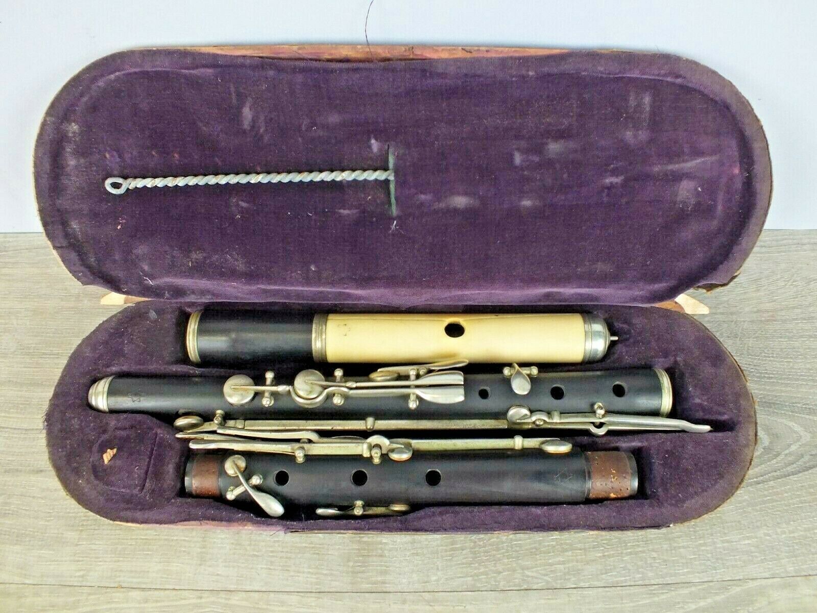 1800s Rare Antique Flute W Makers Mark And Original Case To Restore Or Display