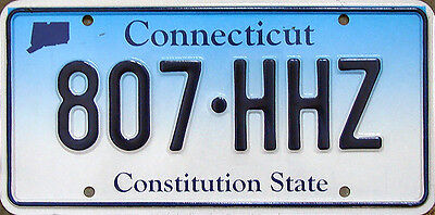Connecticut License Plate Tag Blue Fade Constitution State Ct Conn (random #)