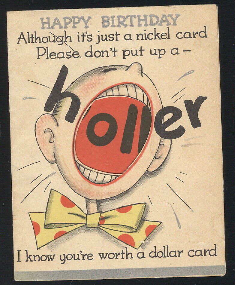 Old Hallmark Comical Greeting Card, 1940 Hall Brothers